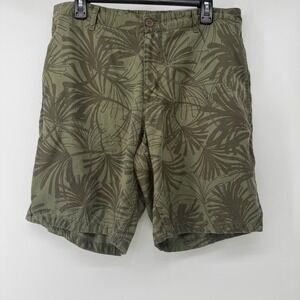 Bonobos Mens Green Palm Leaf Print Tencel‎ Lyocell Shorts Size L 9 Inch Inseam